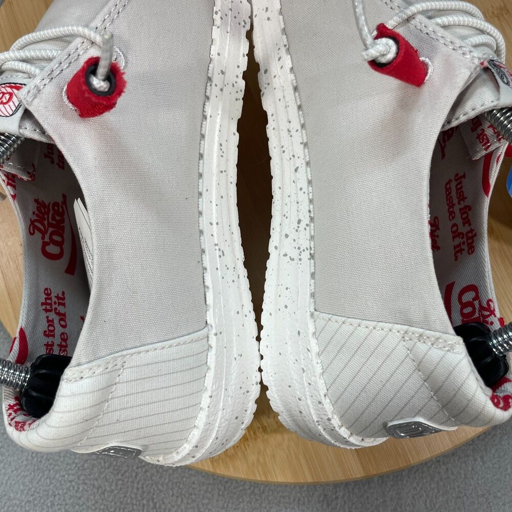 NWT Hey Dude Wendy Diet Coke Womens Size 6 Shoes Slip-on Loafers Grey/Red - Picture 12 of 16
